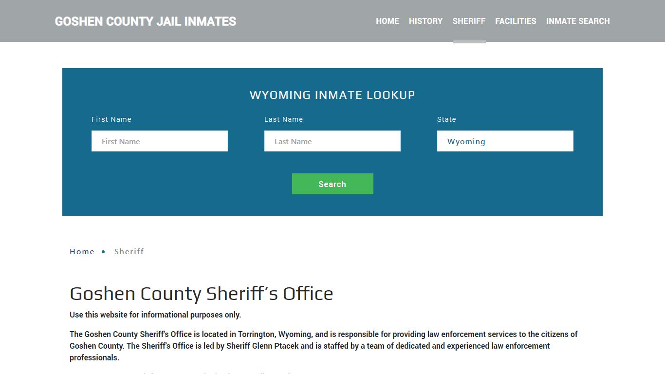 Goshen County Sheriff, WY Arrest Warrant Lookup